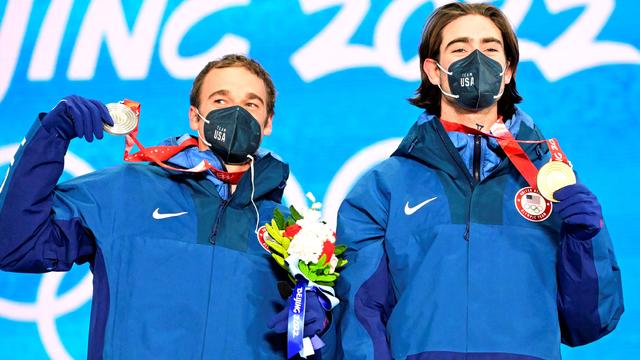 Team USA's Alex Hall and Nick Goepper earn gold and silver in men's freeski slopestyle at Beijing Olympics